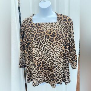 Susan Graver Leopard Print Blouse